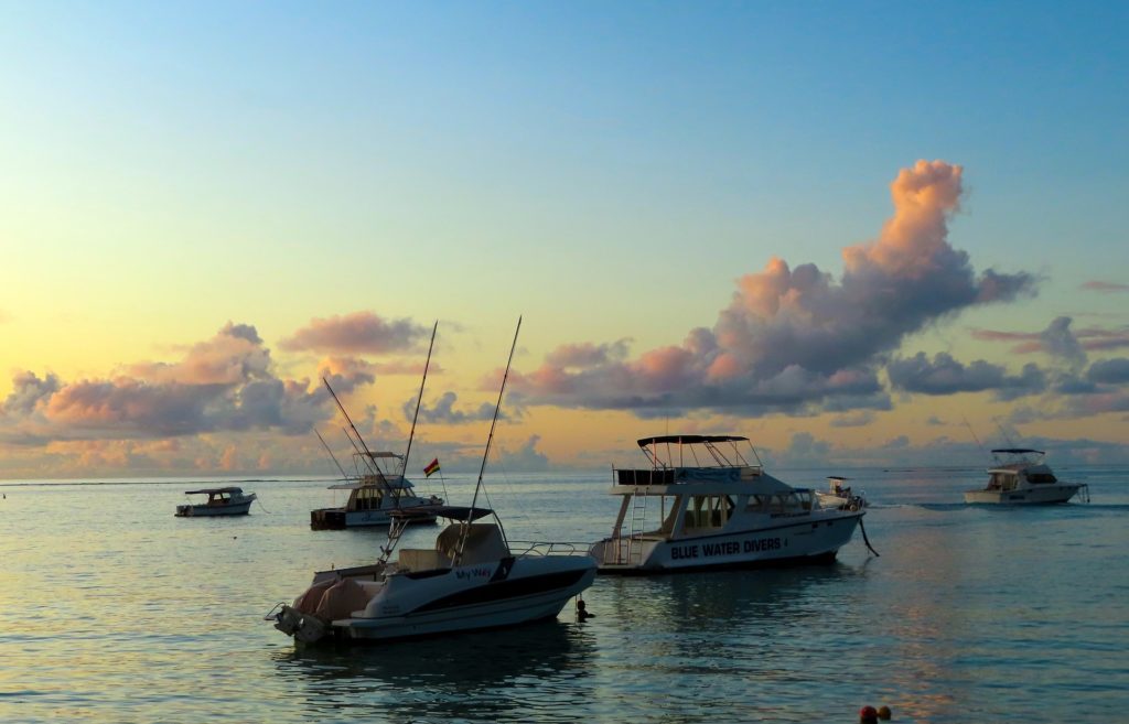 Boote vor Mauritius