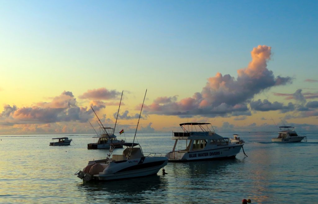 Boote vor Mauritius